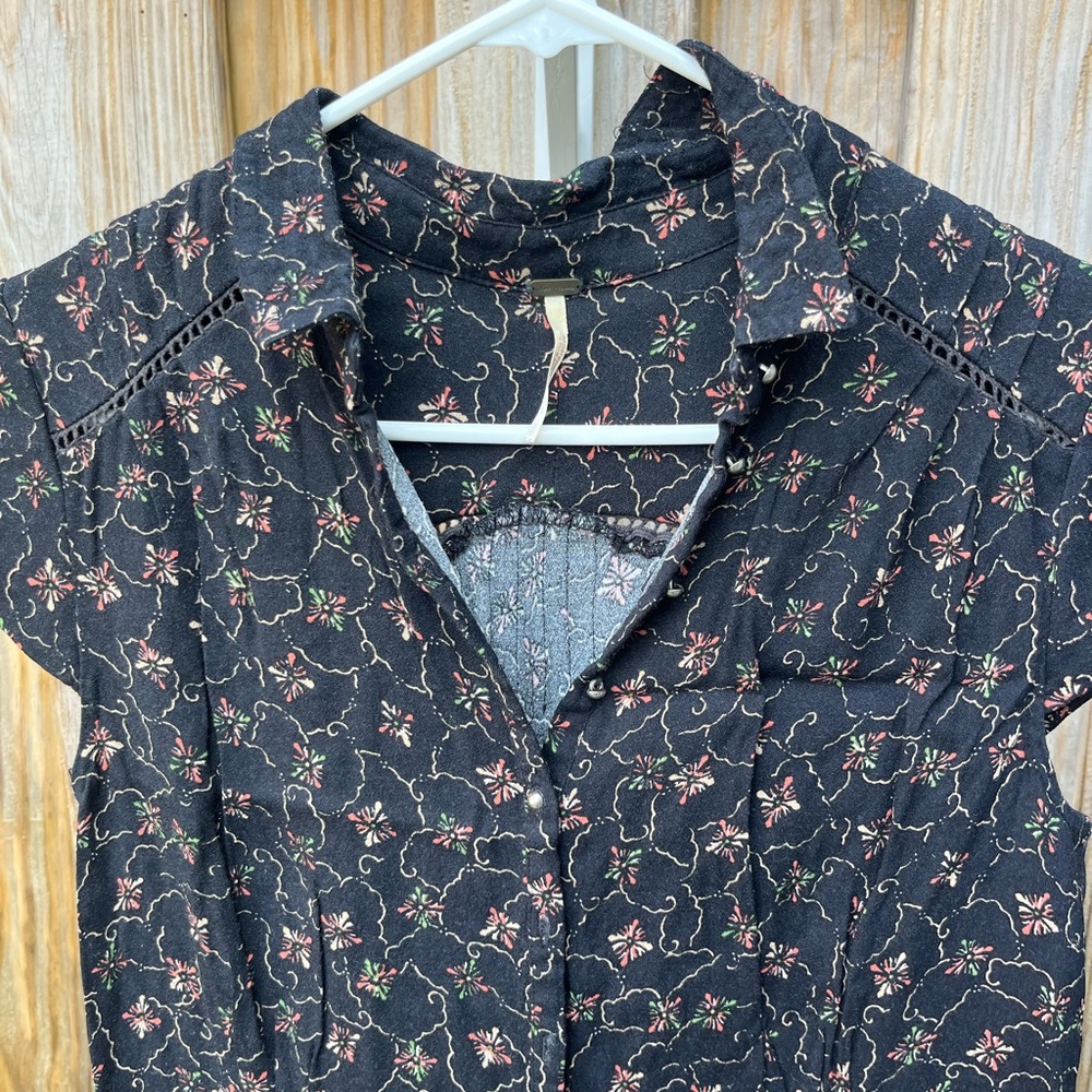 Free People Debby Dot Black Shorts Romper Size XS - Picture 5 of 10